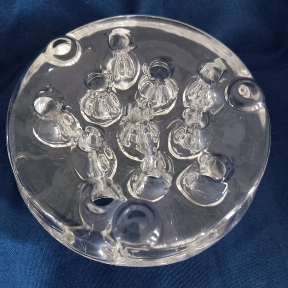 Vintage Glass Flower Frog 11 Hole for Stems - Picture 6 of 7